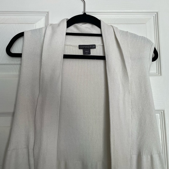 Covington small White Open-Front Sweater Vest - Picture 3 of 6
